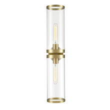 WV311602NBCG - Revolve Ii Clear Glass/Natural Brass 2 Lights Wall/Vanity